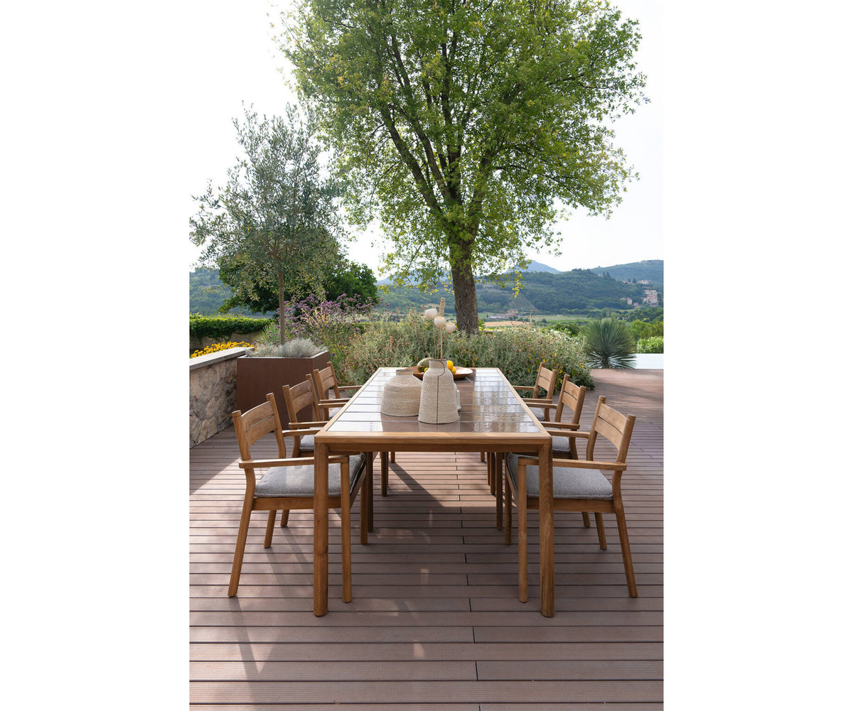 Modern Panama Outdoor Dining Table with Lava Stone Top Casa Design Group