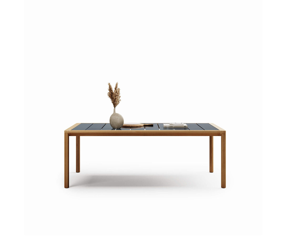Modern Panama Outdoor Dining Table with Lava Stone Top Casa Design Group