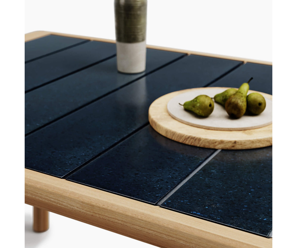 Modern Panama Outdoor Dining Table with Lava Stone Top Casa Design Group