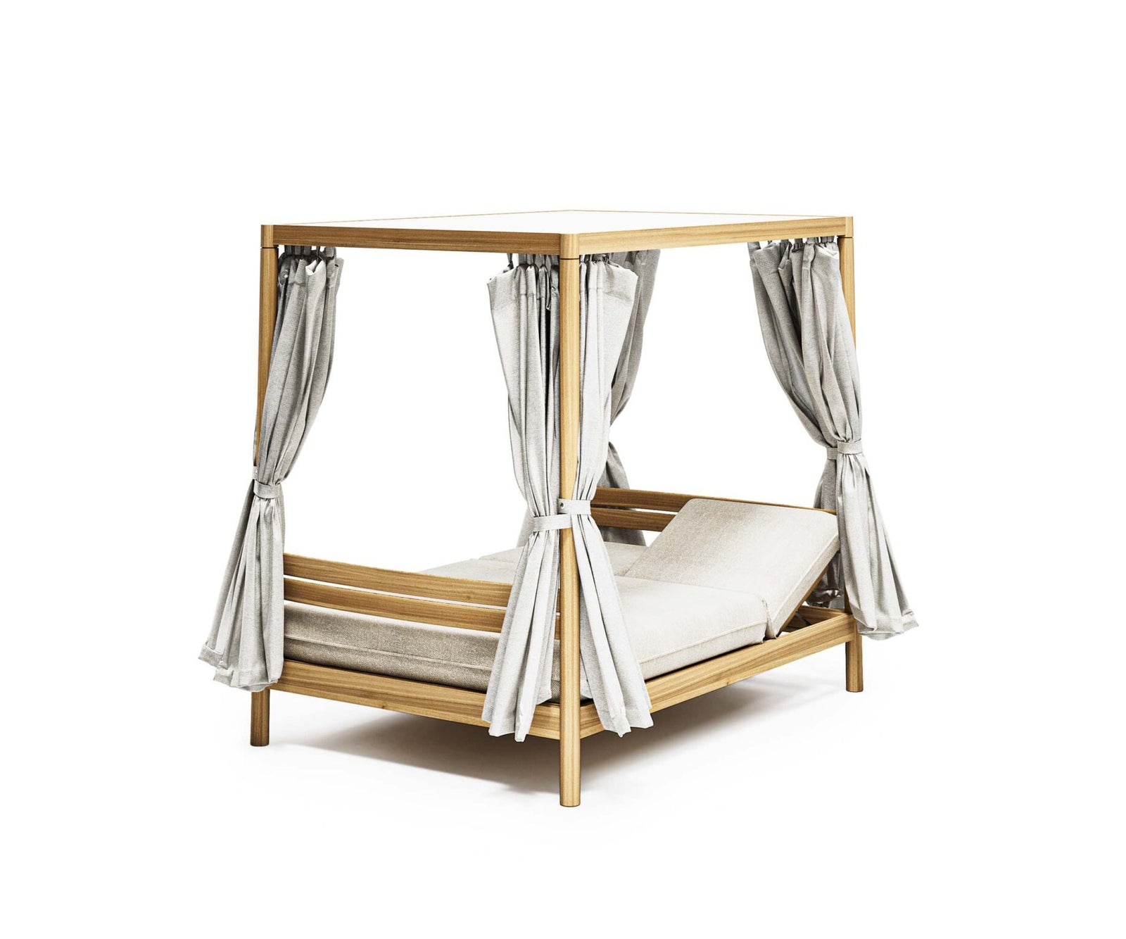 Modern Panama Outdoor Daybed with Teak Frame Casa Design Group