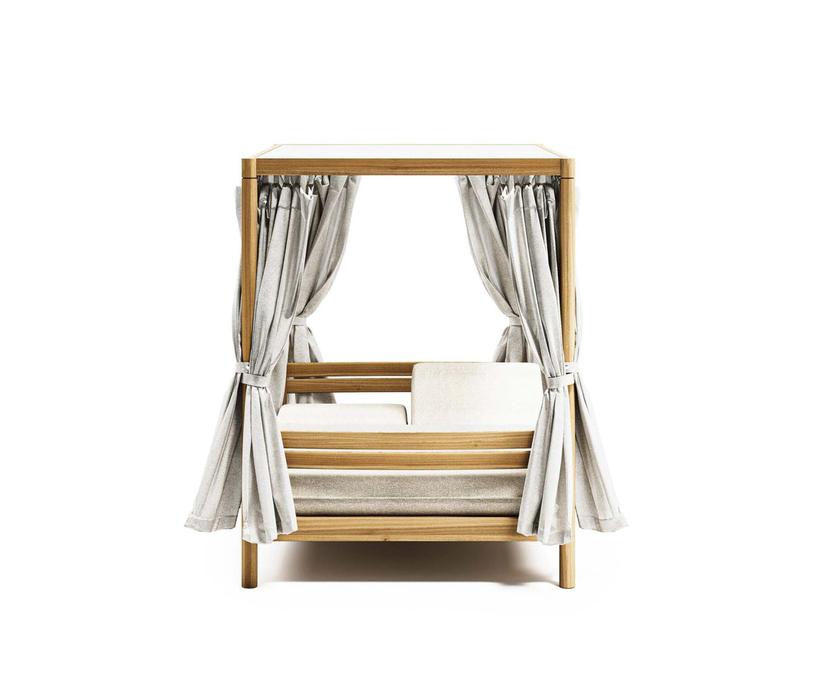 Modern Panama Outdoor Daybed with Teak Frame Casa Design Group