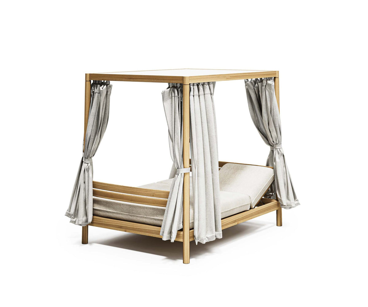 Modern Panama Outdoor Daybed with Teak Frame Casa Design Group