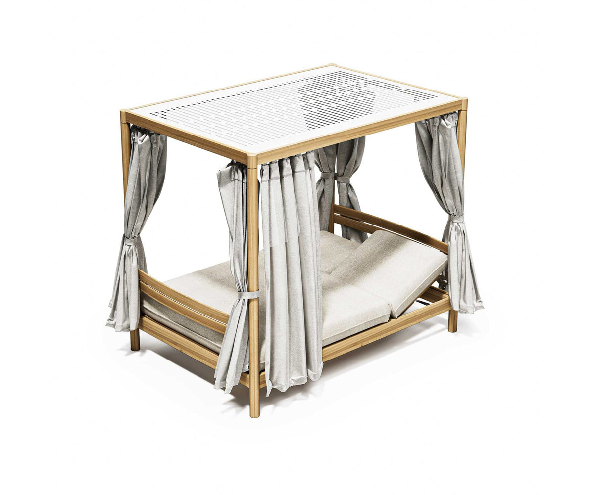 Modern Panama Outdoor Daybed with Teak Frame Casa Design Group
