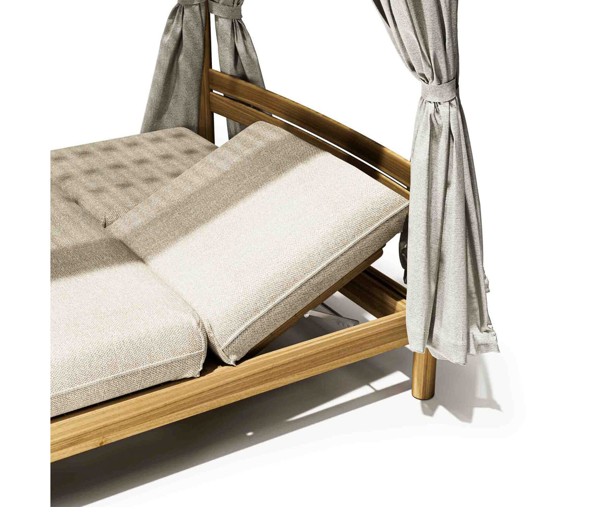 Modern Panama Outdoor Daybed with Teak Frame Casa Design Group
