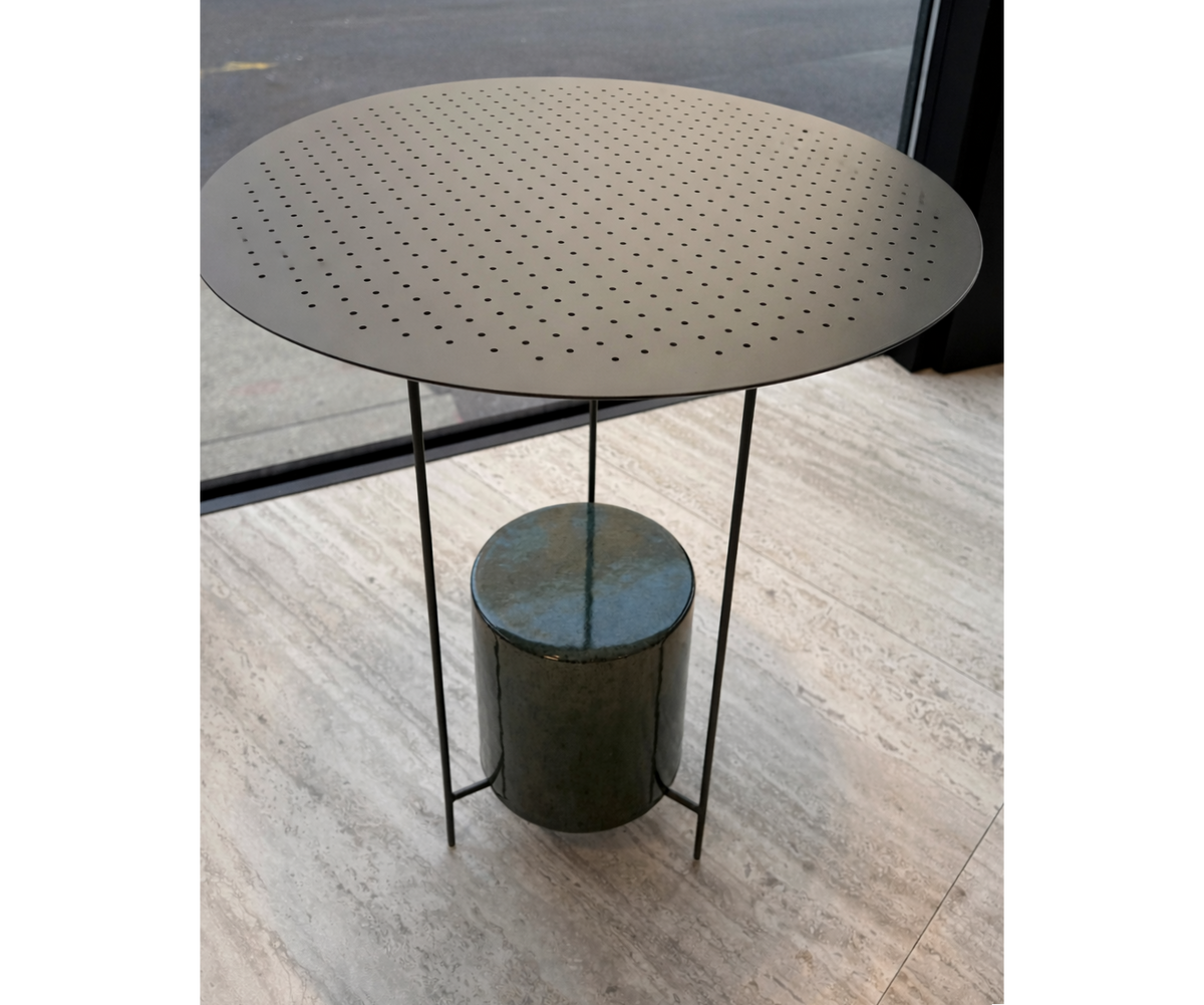 Panna Cotta outdoor table OGPT1 by Molteni&C designed by Ron Gilad with lava stone base Casa Design Group