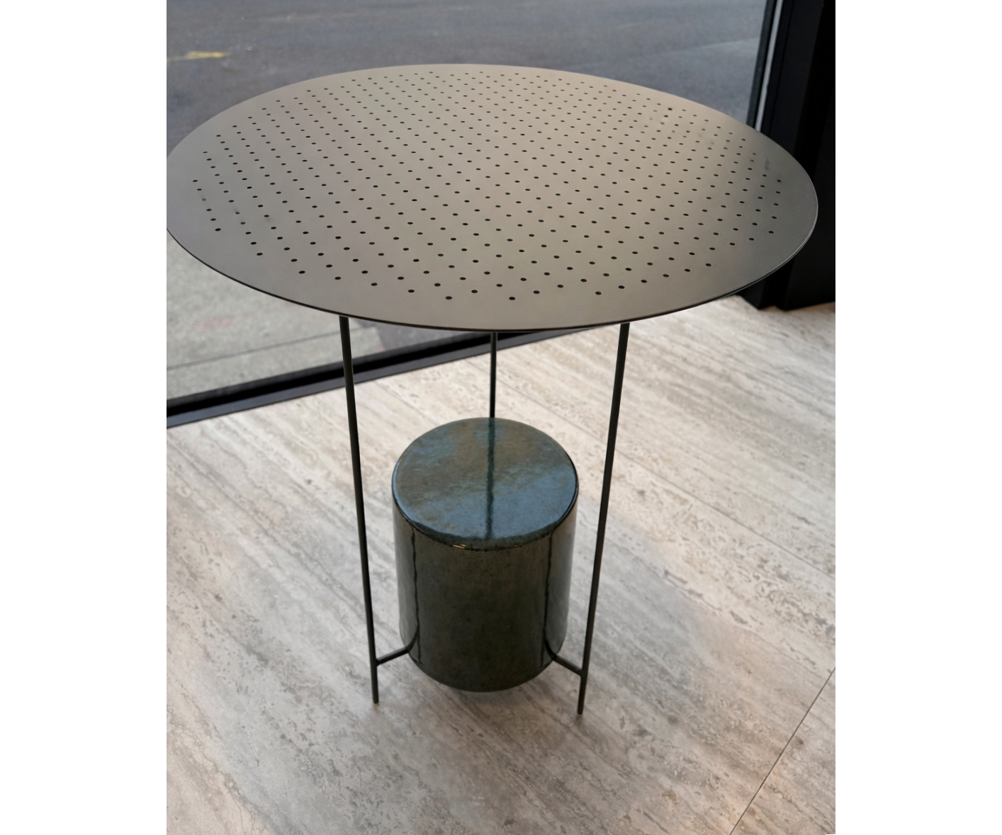 Panna Cotta outdoor table OGPT1 by Molteni&C designed by Ron Gilad with lava stone base Casa Design Group