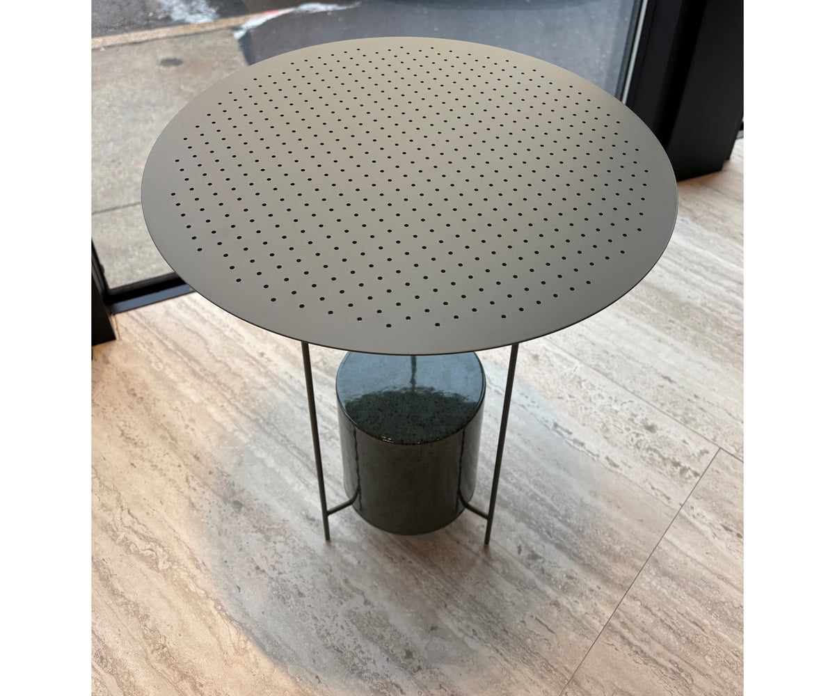 Panna Cotta outdoor table OGPT1 by Molteni&C designed by Ron Gilad with lava stone base Casa Design Group