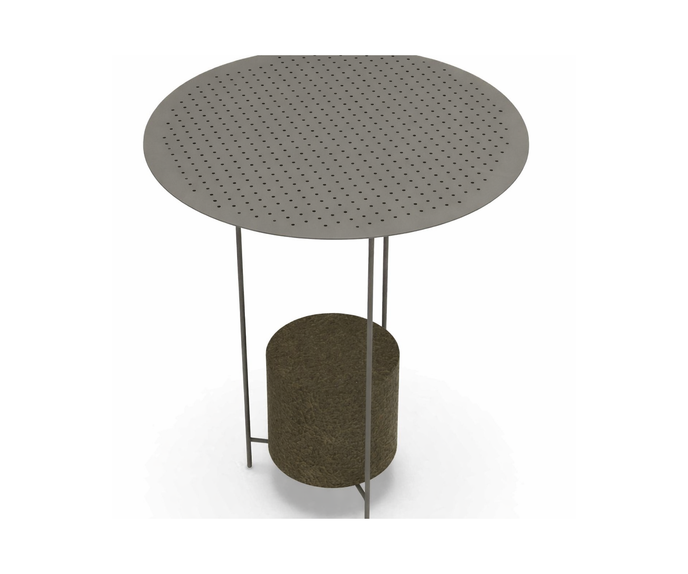 Panna Cotta outdoor table OGPT1 by Molteni&C designed by Ron Gilad with lava stone base Casa Design Group
