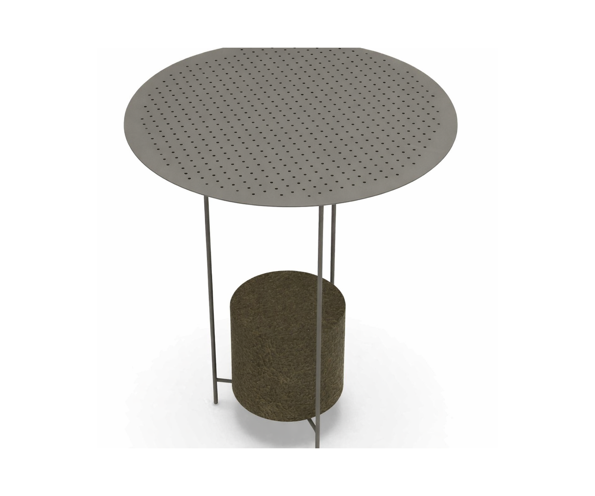 Panna Cotta outdoor table OGPT1 by Molteni&C designed by Ron Gilad with lava stone base Casa Design Group