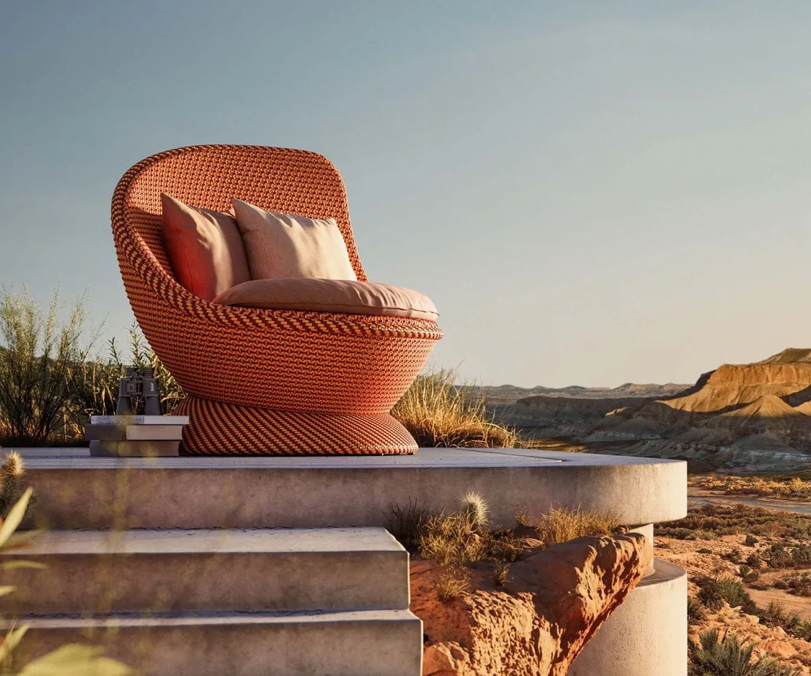 Luxury Papyon Wing Chair by Dedon with Intricate Weaving Design | Casa Design Group