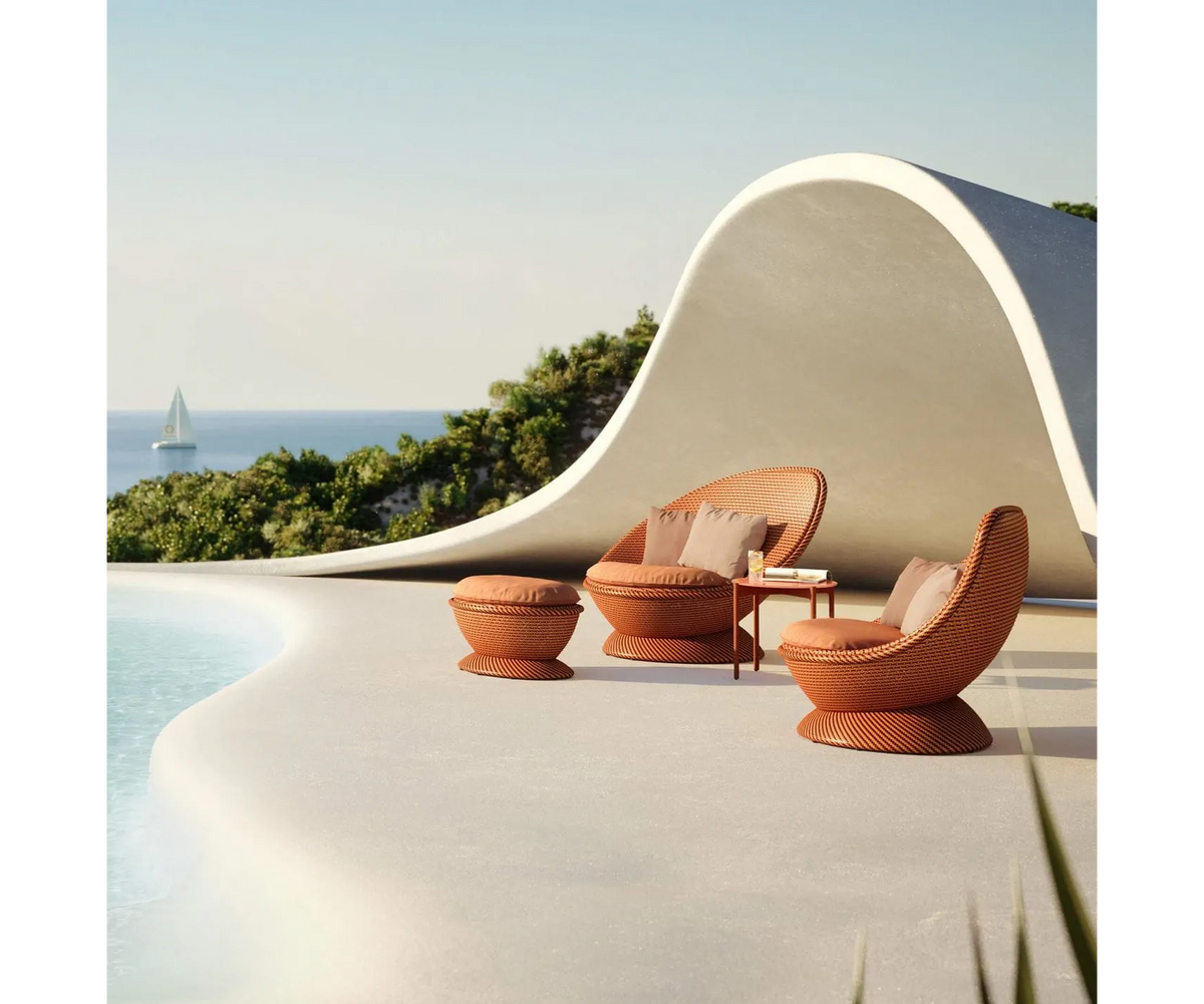 Luxury Papyon Wing Chair by Dedon with Intricate Weaving Design | Casa Design Group