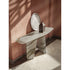 Paramount Console Table by Draenert in natural stone with sculptural monolithic base and organic tabletop design – Casa Design Group