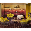 Peacock Lounge Chair by Cassina with a polished stainless steel mesh frame and seven upholstered cushions.