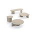Petra coffee table by Ditre Italia with a sculptural Brutalist-inspired design and wood or marble insert.