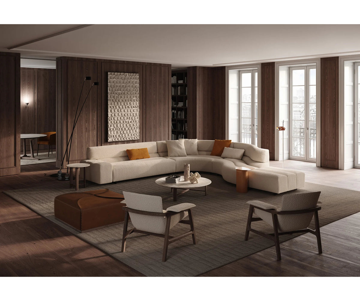 Frigerio Phil Sectional Sofa curved modular designer sofa with sculptural upholstered forms Casa Design Group