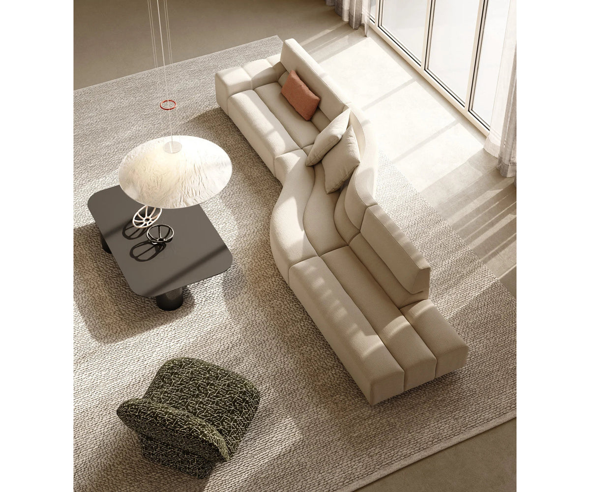 Frigerio Phil Sectional Sofa curved modular designer sofa with sculptural upholstered forms Casa Design Group