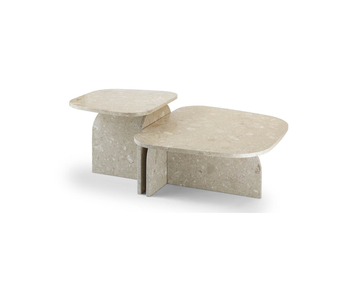 Philia Coffee Table by Saba designed by Studiopepe with a sculptural Eco-stone construction.