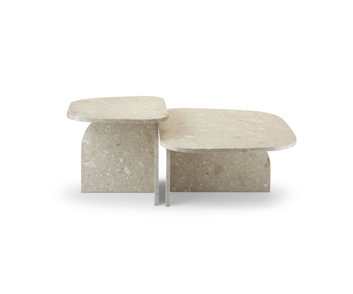 Philia Coffee Table by Saba designed by Studiopepe with a sculptural Eco-stone construction.