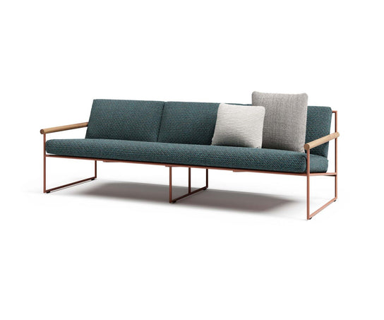 Modern Pipe Outdoor Sofa by Atmosphera with Woven Acrylic Backrest Casa Design Group