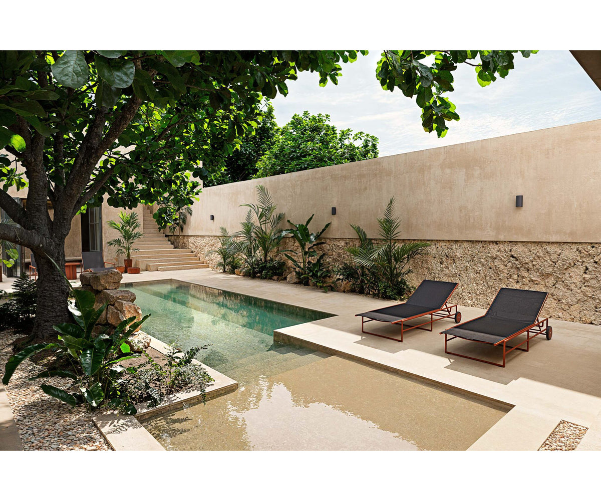 Modern Pipe Outdoor Lounger with Adjustable Back Casa Design Group