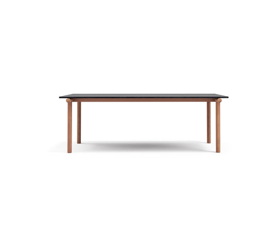 Modern Pipe Outdoor Dining Table with Gres Top Casa Design Group