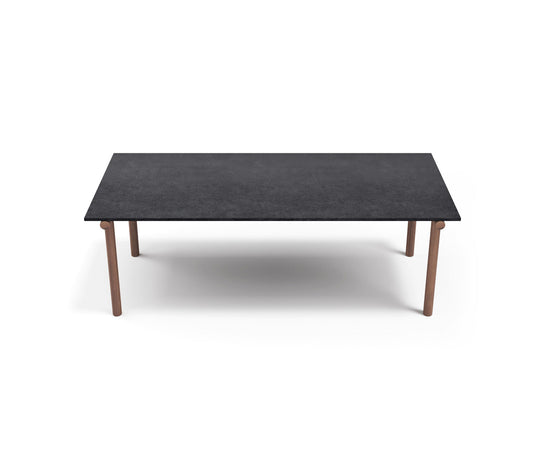 Modern Pipe Outdoor Dining Table with Gres Top Casa Design Group