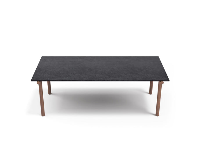 Modern Pipe Outdoor Dining Table with Gres Top Casa Design Group