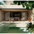 Modern Pipe Outdoor Dining Table with Gres Top Casa Design Group