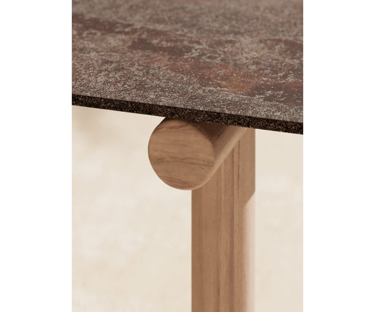 Modern Pipe Outdoor Dining Table with Gres Top Casa Design Group