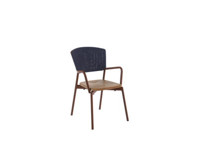 Aluminum Frame and Teak Seat Piper 021 Outdoor Dining Armchair by Roda | Casa Design Group