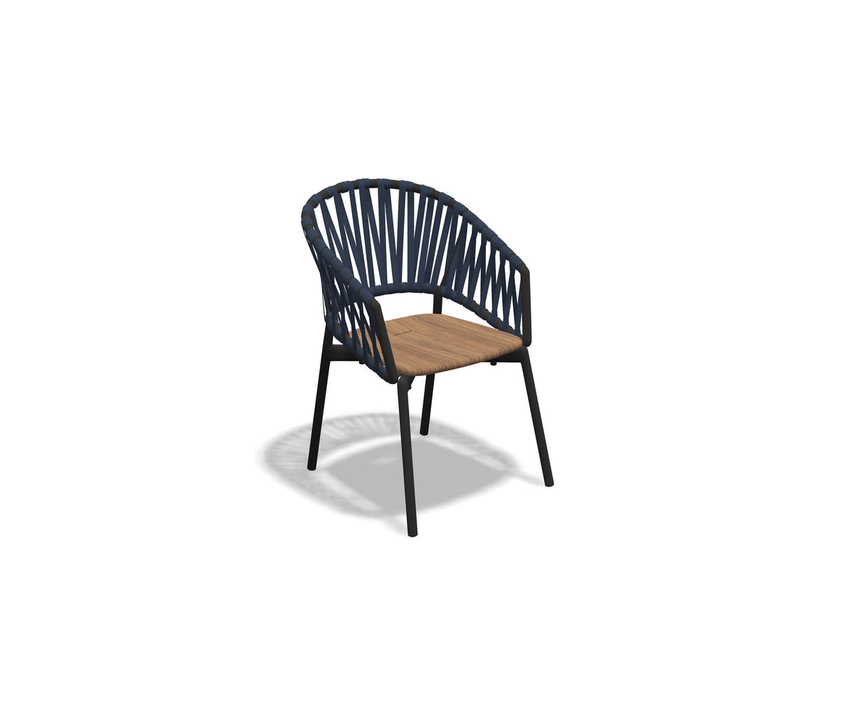 Stylish Piper 122 Comfort Outdoor Dining Chair by Roda with Aluminum Frame | Casa Design Group