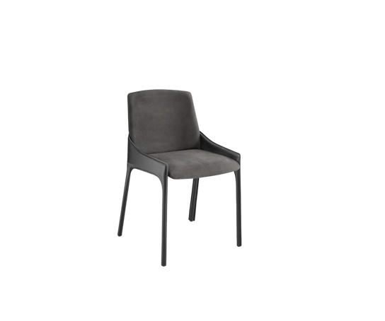 Plié dining chair by Fiam upholstered in hide leather or nubuck with metal and wood structure – Casa Design Group