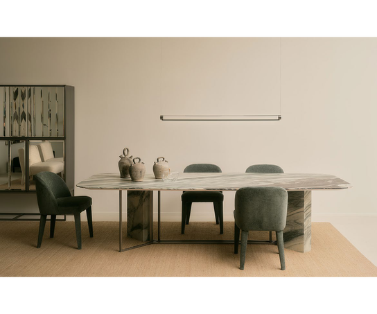 Plinto Limited Edition Dining Table by Meridiani in Cipollino marble Casa Design Group