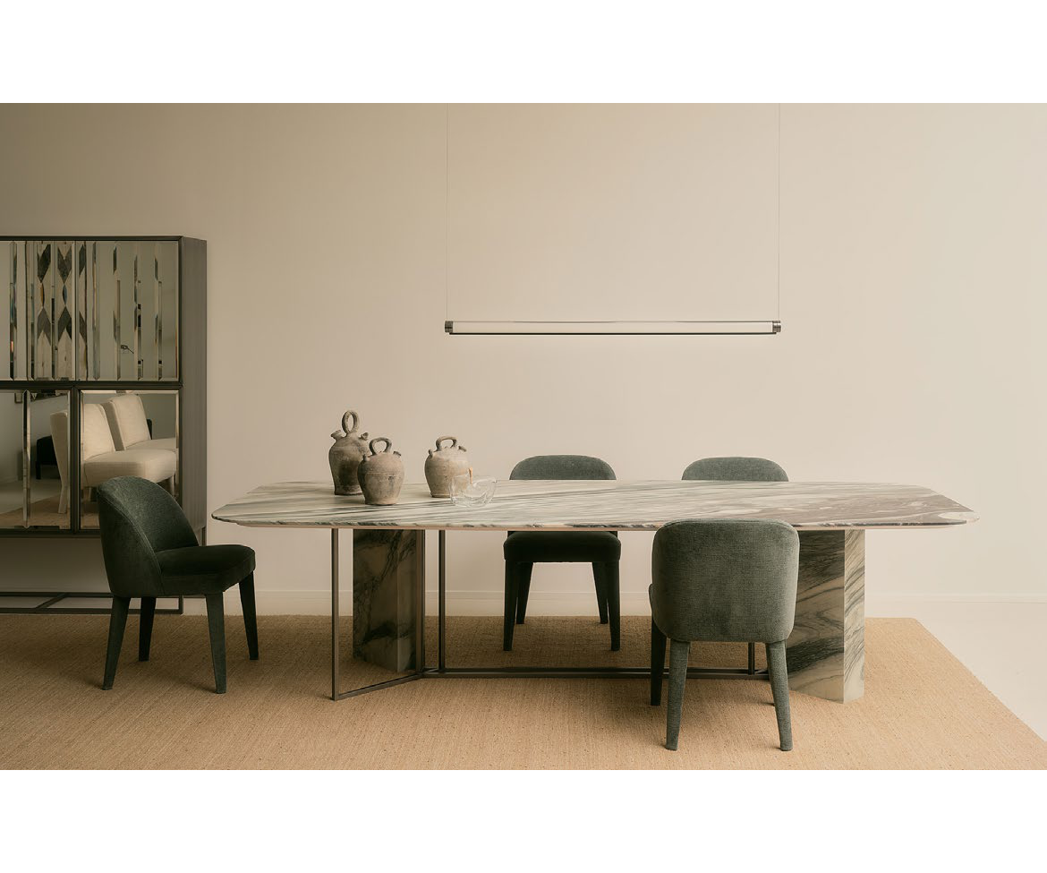Plinto Limited Edition Dining Table by Meridiani in Cipollino marble Casa Design Group