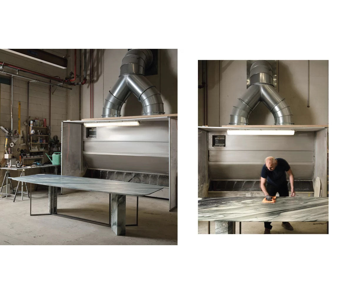 Plinto Limited Edition Dining Table by Meridiani in Cipollino marble Casa Design Group