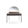 Eley luxury bedroom vanity by Porada with canaletta walnut structure, mirror, drawers and bronzoro metal base | Casa Design Group