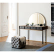 Eley luxury bedroom vanity by Porada with canaletta walnut structure, mirror, drawers and bronzoro metal base | Casa Design Group