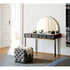 Eley luxury bedroom vanity by Porada with canaletta walnut structure, mirror, drawers and bronzoro metal base | Casa Design Group