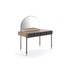 Eley luxury bedroom vanity by Porada with canaletta walnut structure, mirror, drawers and bronzoro metal base | Casa Design Group