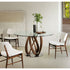 Porada Nissa Side Chair with a solid Canaletta walnut frame and fabric or leather upholstery | Casa Design Group