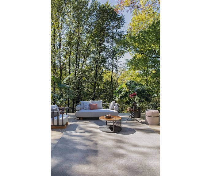 Modern Portofino Outdoor Lounge Chair in Aluminum and Teak Casa Design Group