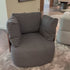 Calin Swivel Armchair by Porada with Canaletta walnut frame and upholstered seat | Casa Design Group
