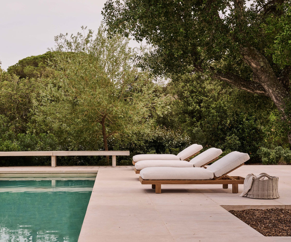 Sleek Pure Outdoor Chaise Lounge Showcasing Modular Design and Luxury Cushions | Casa Design Group