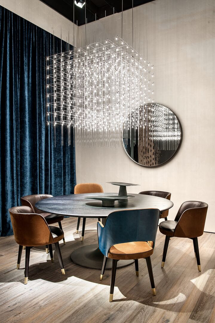 Q3 Pendant Light with Nickel Structure and Glass Sticks by Baxter | Casa Design Group