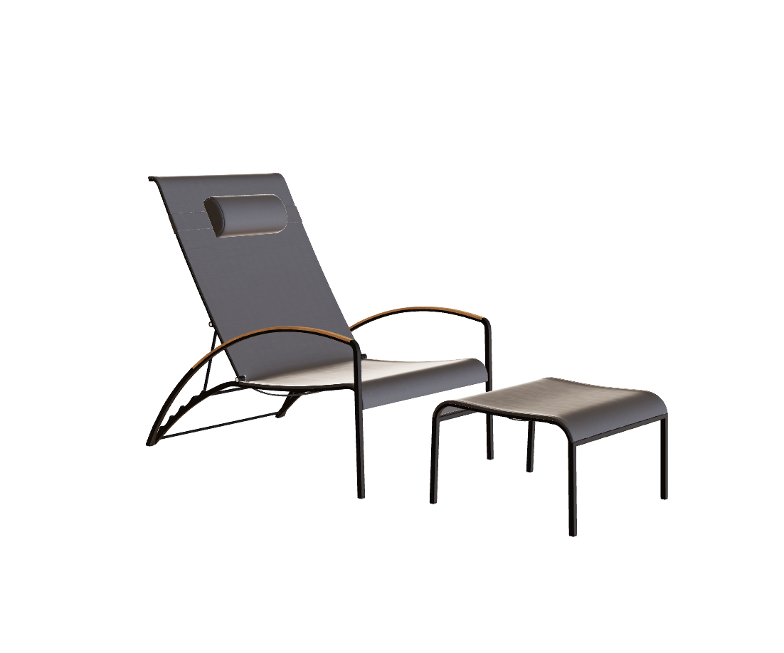 Modern QT Outdoor Lounger with Footrest by Royal Botania Casa Design Group