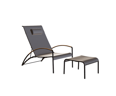 Modern QT Outdoor Lounger with Footrest by Royal Botania Casa Design Group