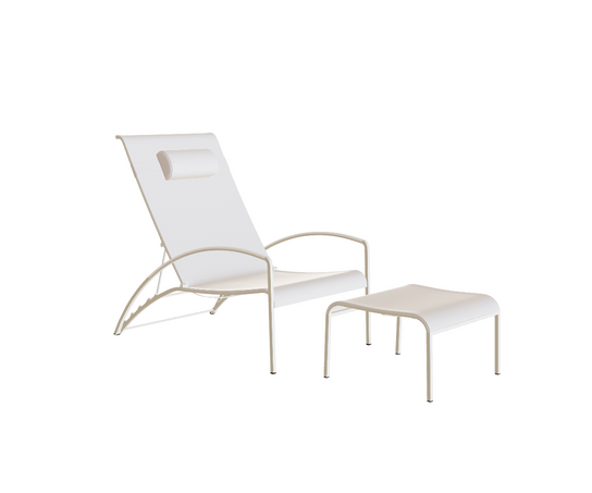 Modern QT Outdoor Lounger with Footrest by Royal Botania Casa Design Group
