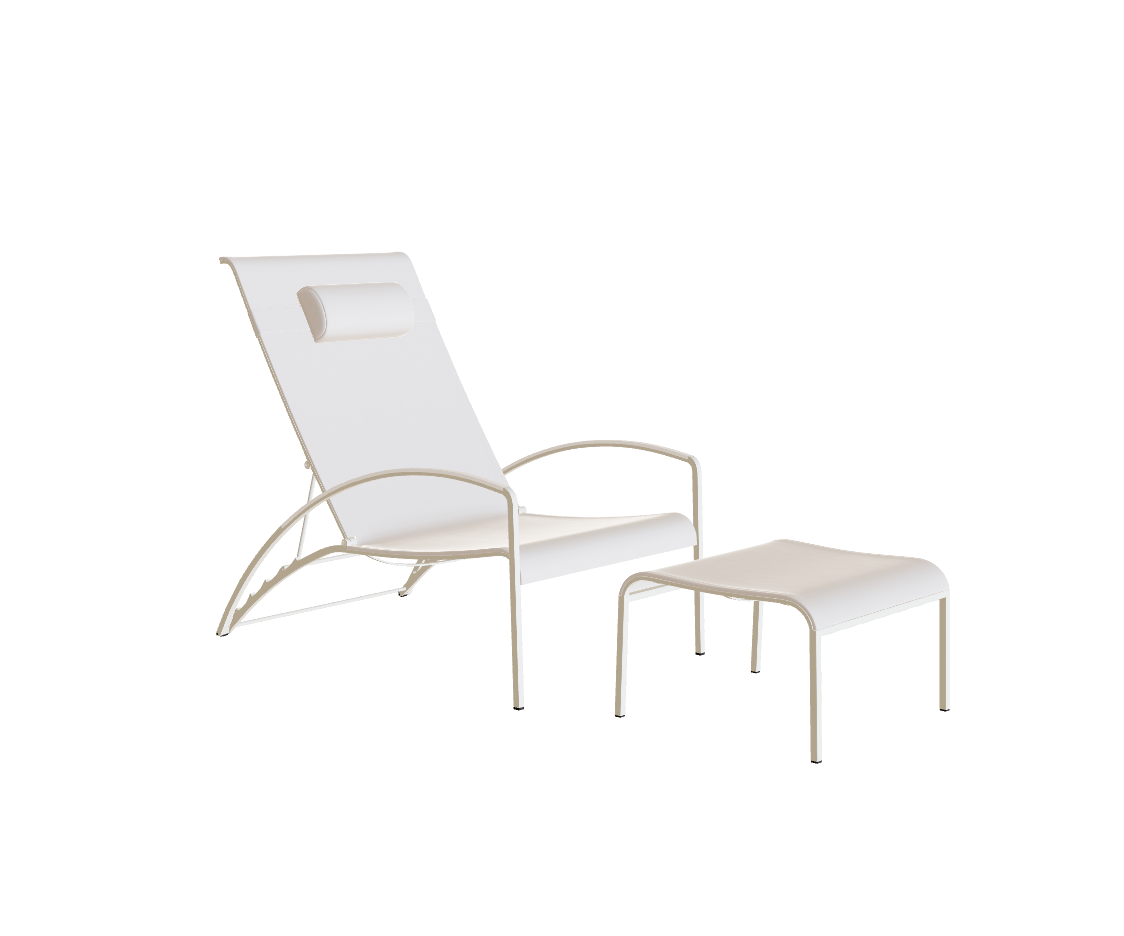 Modern QT Outdoor Lounger with Footrest by Royal Botania Casa Design Group