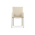 Qualina dining armchair by Enrico Pellizzoni upholstered in leather with contemporary design – Casa Design Group
