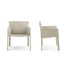 Qualina dining armchair by Enrico Pellizzoni upholstered in leather with contemporary design – Casa Design Group